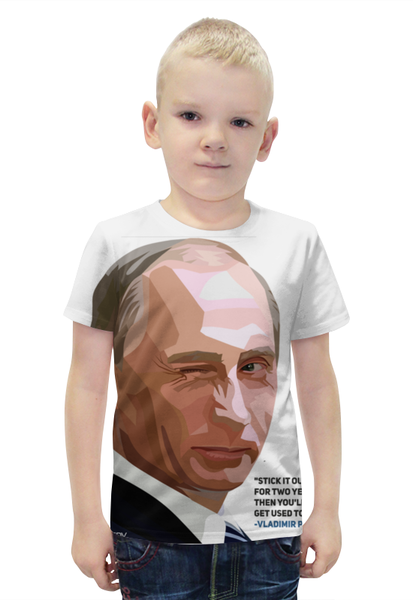 Заказать детскую футболку в Москве. Футболка с полной запечаткой для мальчиков Владимир Путин  от thegallery - готовые дизайны и нанесение принтов.