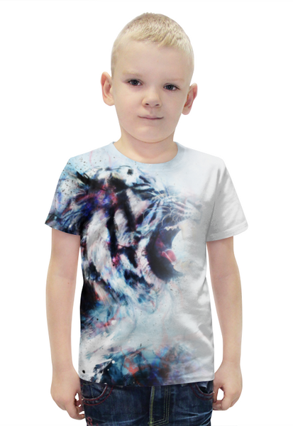 Заказать детскую футболку в Москве. Футболка с полной запечаткой для мальчиков Tiger от DeFive  - готовые дизайны и нанесение принтов.