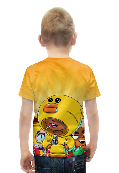 Заказать детскую футболку в Москве. Футболка с полной запечаткой для мальчиков BRAWL STARS SALLY LEON от geekbox - готовые дизайны и нанесение принтов.