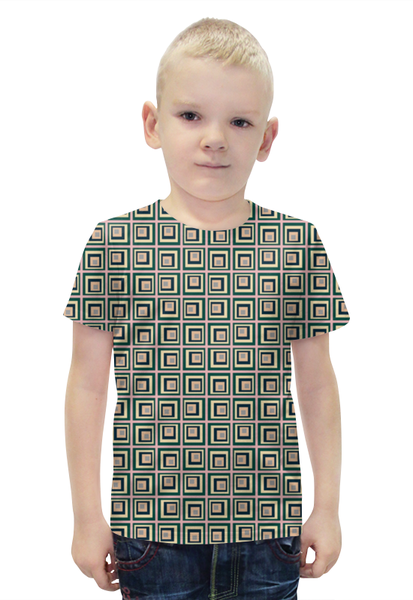 Заказать детскую футболку в Москве. Футболка с полной запечаткой для мальчиков Квадраты от valezar - готовые дизайны и нанесение принтов.
