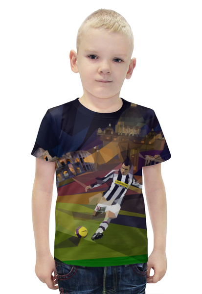 Заказать детскую футболку в Москве. Футболка с полной запечаткой для мальчиков Футбольная мозайка от CoolDesign - готовые дизайны и нанесение принтов.