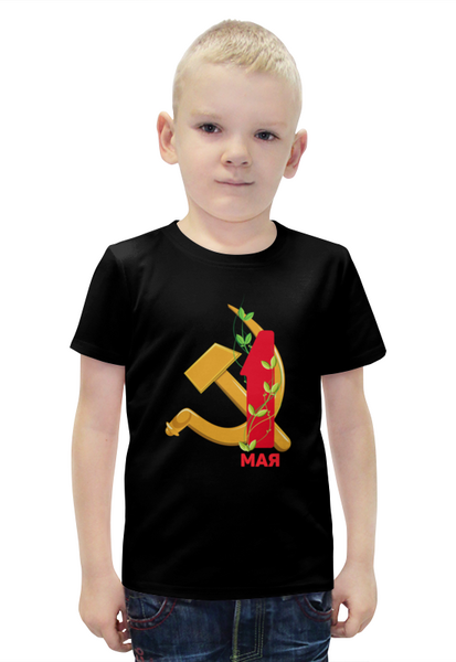 Заказать детскую футболку в Москве. Футболка с полной запечаткой для мальчиков 1 мая от IrinkaArt  - готовые дизайны и нанесение принтов.