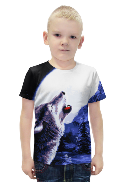 Заказать детскую футболку в Москве. Футболка с полной запечаткой для мальчиков Я волк от  PRO_DESIGN - готовые дизайны и нанесение принтов.