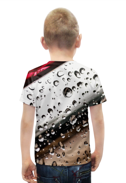 Заказать детскую футболку в Москве. Футболка с полной запечаткой для мальчиков Капли Воды 3D от coolmag - готовые дизайны и нанесение принтов.