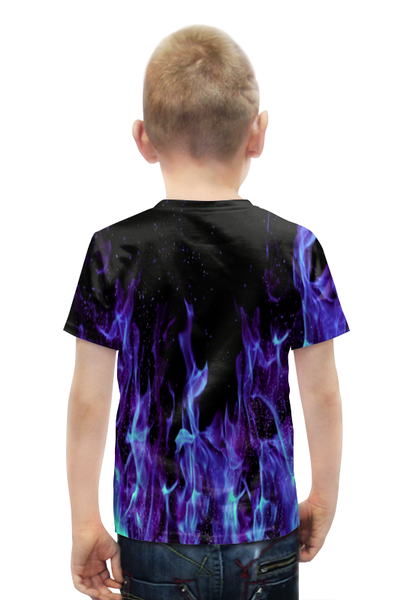 Заказать детскую футболку в Москве. Футболка с полной запечаткой для мальчиков Синий огонь от THE_NISE  - готовые дизайны и нанесение принтов.
