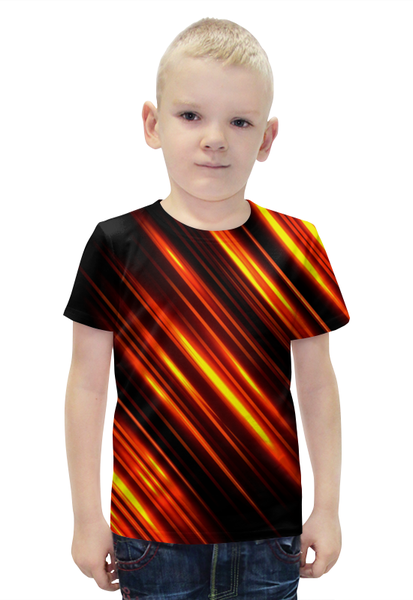 Заказать детскую футболку в Москве. Футболка с полной запечаткой для мальчиков Золотые линии от THE_NISE  - готовые дизайны и нанесение принтов.