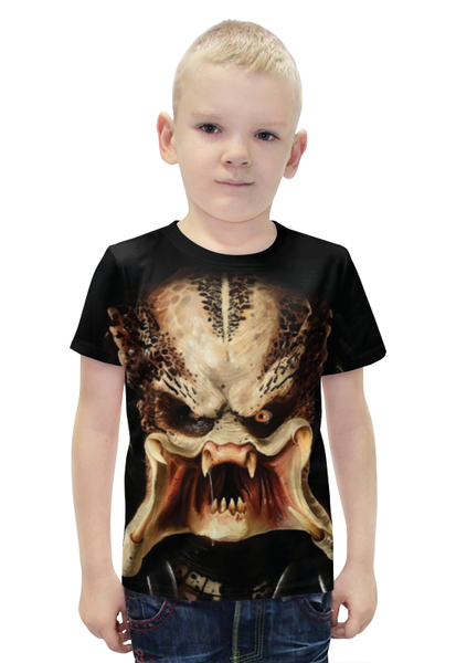 Заказать детскую футболку в Москве. Футболка с полной запечаткой для мальчиков Predator / Хищник от crash - готовые дизайны и нанесение принтов.