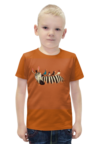 Заказать детскую футболку в Москве. Футболка с полной запечаткой для мальчиков Зебра  от T-shirt print  - готовые дизайны и нанесение принтов.