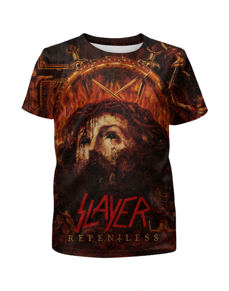Заказать детскую футболку в Москве. Футболка с полной запечаткой для мальчиков Slayer Repentless 2015 (1) от Илья - готовые дизайны и нанесение принтов.