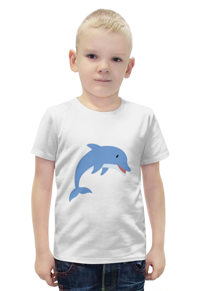 Заказать детскую футболку в Москве. Футболка с полной запечаткой для мальчиков Дельфин от nadegda - готовые дизайны и нанесение принтов.