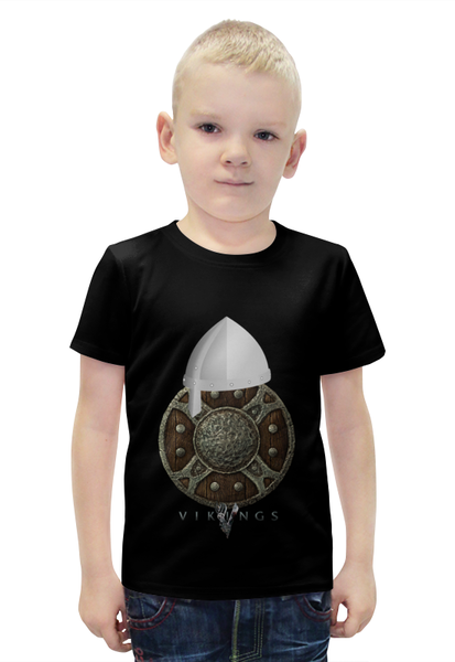 Заказать детскую футболку в Москве. Футболка с полной запечаткой для мальчиков Викинги. Vikings от Александр - готовые дизайны и нанесение принтов.