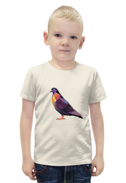 Заказать детскую футболку в Москве. Футболка с полной запечаткой для мальчиков Полигональный голубь от cherdantcev - готовые дизайны и нанесение принтов.