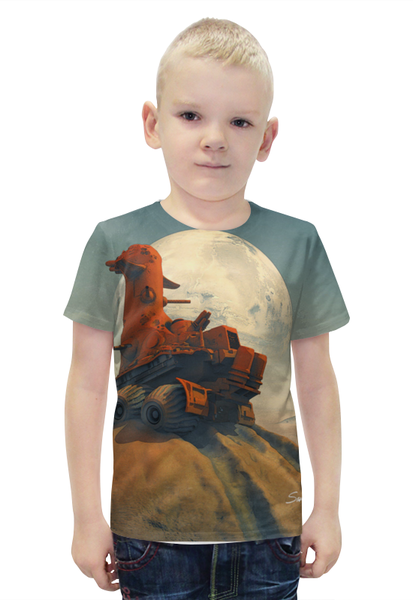 Заказать детскую футболку в Москве. Футболка с полной запечаткой для мальчиков The rover от sandster - готовые дизайны и нанесение принтов.