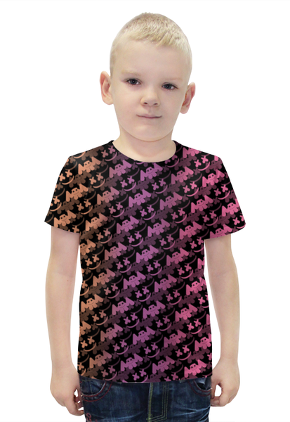 Заказать детскую футболку в Москве. Футболка с полной запечаткой для мальчиков Fortnite & Marshmello от weeert - готовые дизайны и нанесение принтов.
