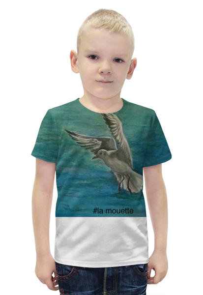 Заказать детскую футболку в Москве. Футболка с полной запечаткой для мальчиков Чайка от mrs-snit@yandex.ru - готовые дизайны и нанесение принтов.