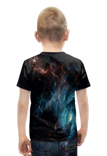 Заказать детскую футболку в Москве. Футболка с полной запечаткой для мальчиков Голубой космос от THE_NISE  - готовые дизайны и нанесение принтов.