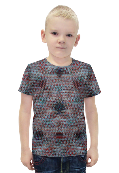 Заказать детскую футболку в Москве. Футболка с полной запечаткой для мальчиков glitch art (звезда) от Wax  - готовые дизайны и нанесение принтов.
