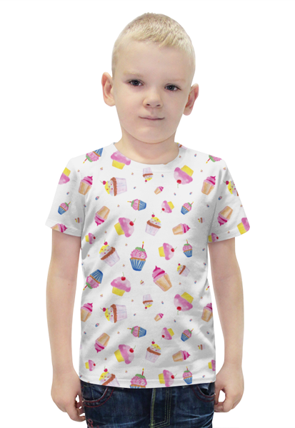 Заказать детскую футболку в Москве. Футболка с полной запечаткой для мальчиков пирожное от THE_NISE  - готовые дизайны и нанесение принтов.