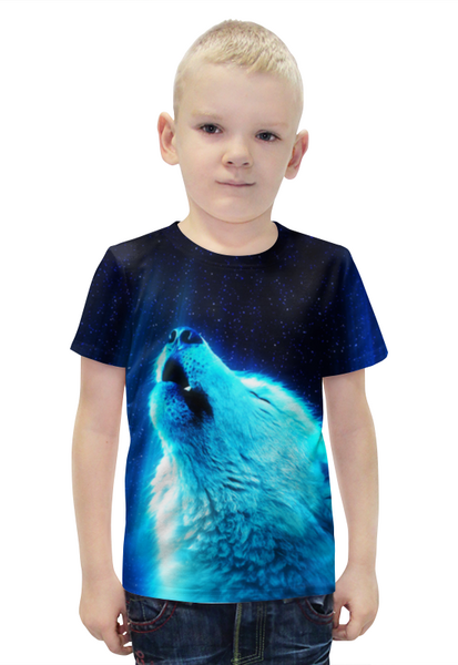 Заказать детскую футболку в Москве. Футболка с полной запечаткой для мальчиков Одинокий Волк от  PRO_DESIGN - готовые дизайны и нанесение принтов.