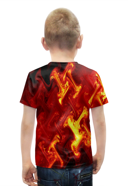 Заказать детскую футболку в Москве. Футболка с полной запечаткой для мальчиков Огненный узор от THE_NISE  - готовые дизайны и нанесение принтов.
