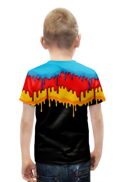 Заказать детскую футболку в Москве. Футболка с полной запечаткой для мальчиков Краска от THE_NISE  - готовые дизайны и нанесение принтов.