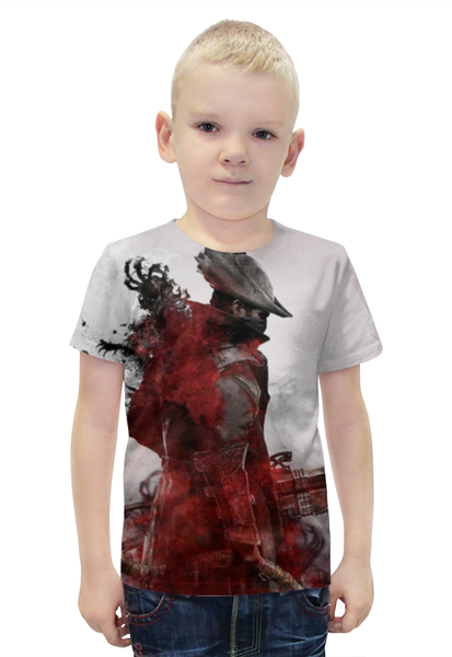 Заказать детскую футболку в Москве. Футболка с полной запечаткой для мальчиков bloodborne от skaner24 - готовые дизайны и нанесение принтов.