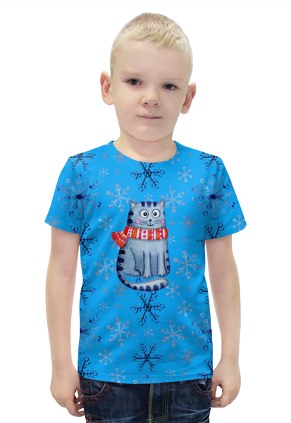 Заказать детскую футболку в Москве. Футболка с полной запечаткой для мальчиков котенок от THE_NISE  - готовые дизайны и нанесение принтов.