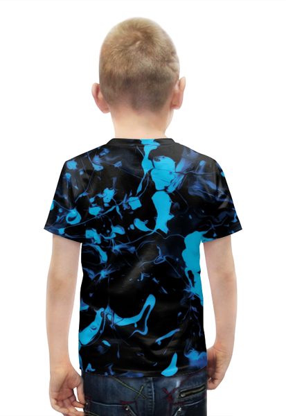 Заказать детскую футболку в Москве. Футболка с полной запечаткой для мальчиков Голубые брызги от THE_NISE  - готовые дизайны и нанесение принтов.