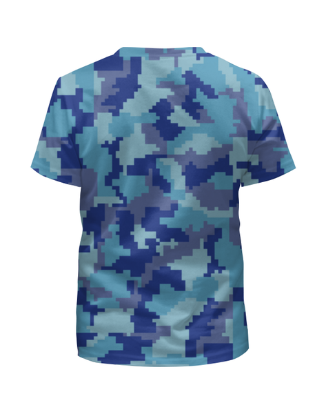 Заказать детскую футболку в Москве. Футболка с полной запечаткой для мальчиков Голубые пиксели от THE_NISE  - готовые дизайны и нанесение принтов.