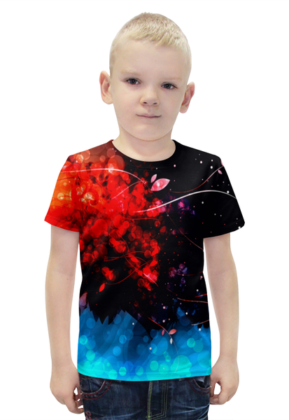 Заказать детскую футболку в Москве. Футболка с полной запечаткой для мальчиков Сине-красные краски от THE_NISE  - готовые дизайны и нанесение принтов.