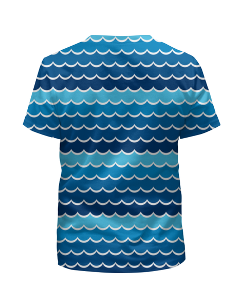 Заказать детскую футболку в Москве. Футболка с полной запечаткой для мальчиков Абстрактные морские волны от irinavk - готовые дизайны и нанесение принтов.