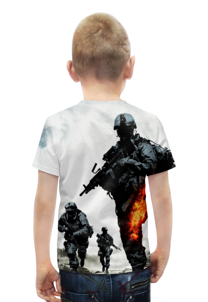 Заказать детскую футболку в Москве. Футболка с полной запечаткой для мальчиков Battlefield от geekbox - готовые дизайны и нанесение принтов.