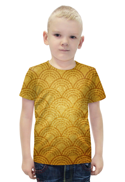 Заказать детскую футболку в Москве. Футболка с полной запечаткой для мальчиков  золотой узор от THE_NISE  - готовые дизайны и нанесение принтов.