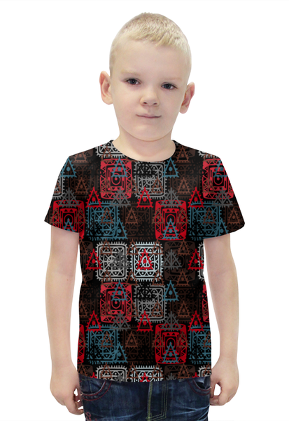 Заказать детскую футболку в Москве. Футболка с полной запечаткой для мальчиков Графический орнамент от THE_NISE  - готовые дизайны и нанесение принтов.