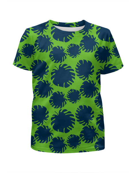 Заказать детскую футболку в Москве. Футболка с полной запечаткой для мальчиков Тропические листья от jb-project@yandex.ru - готовые дизайны и нанесение принтов.