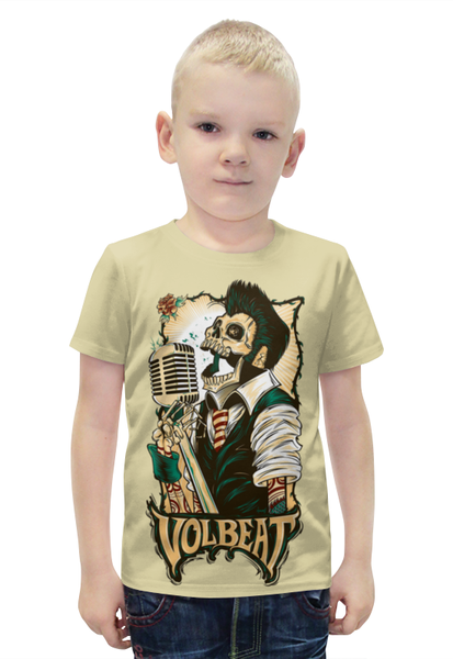 Заказать детскую футболку в Москве. Футболка с полной запечаткой для мальчиков Rock Zombie от Leichenwagen - готовые дизайны и нанесение принтов.