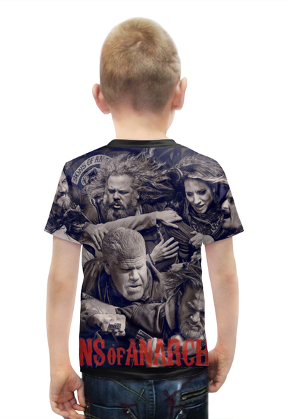 Заказать детскую футболку в Москве. Футболка с полной запечаткой для мальчиков Сыны анархии от kenny - готовые дизайны и нанесение принтов.