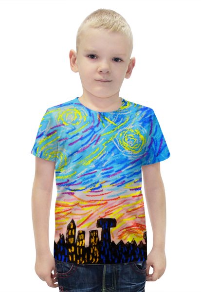 Заказать детскую футболку в Москве. Футболка с полной запечаткой для мальчиков Van Gogh от THE_NISE  - готовые дизайны и нанесение принтов.