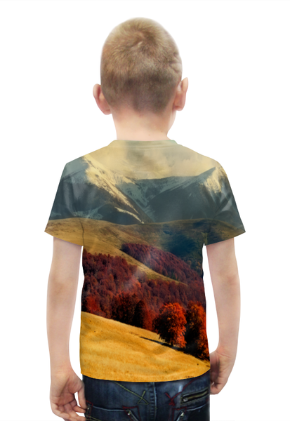 Заказать детскую футболку в Москве. Футболка с полной запечаткой для мальчиков Альпы от THE_NISE  - готовые дизайны и нанесение принтов.