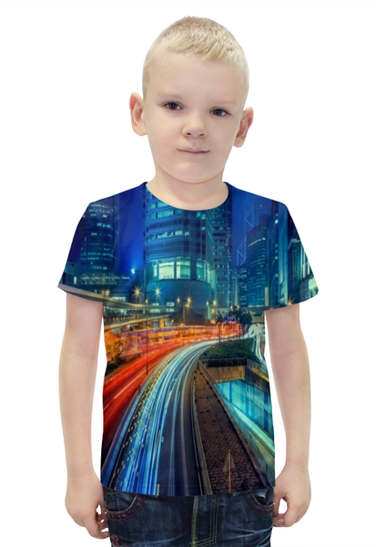 Заказать детскую футболку в Москве. Футболка с полной запечаткой для мальчиков Гонконг от THE_NISE  - готовые дизайны и нанесение принтов.
