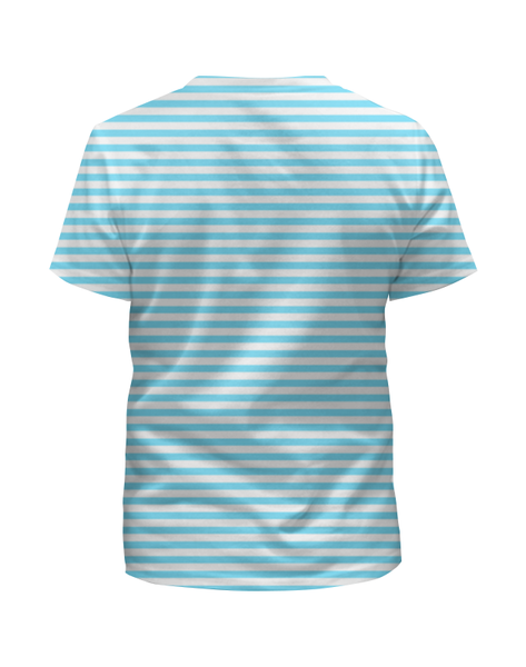 Заказать детскую футболку в Москве. Футболка с полной запечаткой для мальчиков Тельняшка голубая от Виктор Гришин - готовые дизайны и нанесение принтов.
