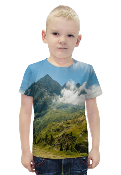 Заказать детскую футболку в Москве. Футболка с полной запечаткой для мальчиков Облака от THE_NISE  - готовые дизайны и нанесение принтов.