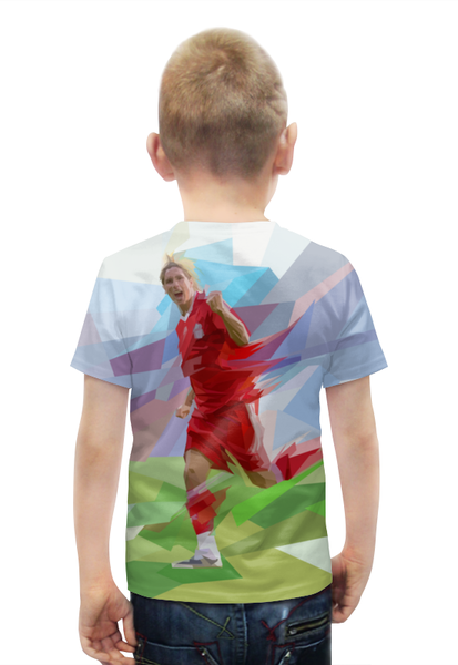 Заказать детскую футболку в Москве. Футболка с полной запечаткой для мальчиков Футбольная мозайка Фернандо Торрес от CoolDesign - готовые дизайны и нанесение принтов.