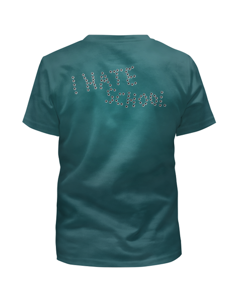 Заказать детскую футболку в Москве. Футболка с полной запечаткой для мальчиков I Hate School от balden - готовые дизайны и нанесение принтов.