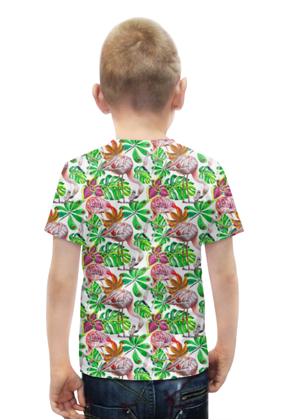 Заказать детскую футболку в Москве. Футболка с полной запечаткой для мальчиков фламинго от THE_NISE  - готовые дизайны и нанесение принтов.