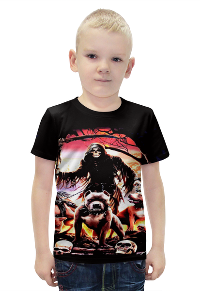 Заказать детскую футболку в Москве. Футболка с полной запечаткой для мальчиков Pit bull от Серега Шнайдер - готовые дизайны и нанесение принтов.