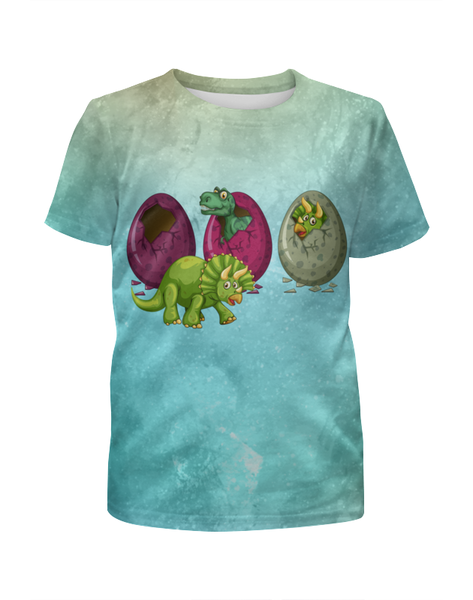 Заказать детскую футболку в Москве. Футболка с полной запечаткой для мальчиков Яйца динозавра от Amerikanka - готовые дизайны и нанесение принтов.