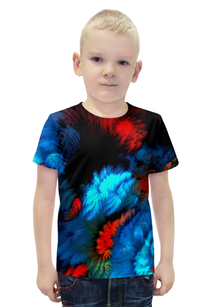 Заказать детскую футболку в Москве. Футболка с полной запечаткой для мальчиков Всплеск красок от THE_NISE  - готовые дизайны и нанесение принтов.