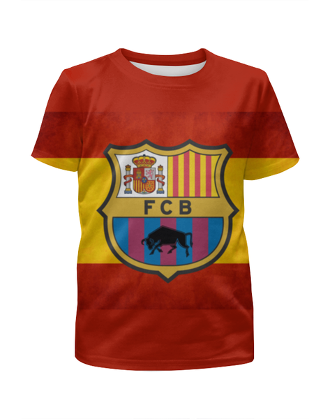 Заказать детскую футболку в Москве. Футболка с полной запечаткой для мальчиков FC Barcelona от cherdantcev - готовые дизайны и нанесение принтов.