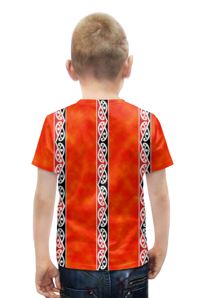 Заказать детскую футболку в Москве. Футболка с полной запечаткой для мальчиков Узор маори от orca - готовые дизайны и нанесение принтов.